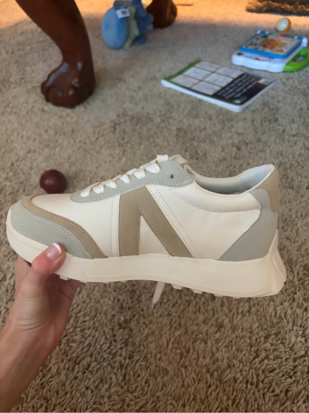 MIA Off-White & Cream Low-Top Lace-Up Sneakers